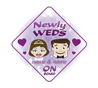 Newly Weds On Board Personalised Car Sign Wedding / Just Married Gift / Present