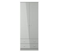 Newlyn 2 Door 2 Drawer Wardrobe (Ready Assembled) Ready Assembled 2 U Dark Grey One Size
