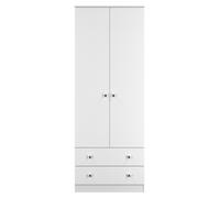 Newlyn 2 Door 2 Drawer Wardrobe (Ready Assembled) Ready Assembled 2 U White One Size