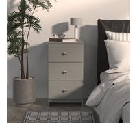 Newlyn 3 Drawer Bedside Cabinet (Ready Assembled) Ready Assembled 2 U Dark Grey One Size