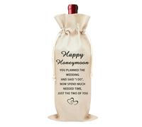 Newlywed Honeymoon Gifts for The Bride Groom Couple Congratulations Wedding Gifts for Newlyweds Husband Wife Wedding Wine Gift Bag for Women Men Couples Newly Wed Bridal Shower Gift for Him Her Couple