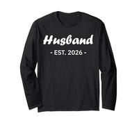 Newlywed Marriage Quote Minimalist Simple Husband Est 2026 Long Sleeve T-Shirt