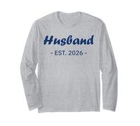 Newlywed Marriage Quote Minimalist Simple Husband Est 2026 Long Sleeve T-Shirt