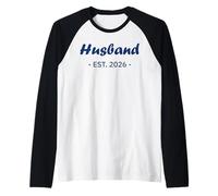 Newlywed Marriage Quote Minimalist Simple Husband Est 2026 Raglan Baseball Tee