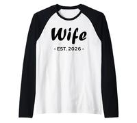 Newlywed Marriage Quote Minimalist Simple Wife Est 2026 Raglan Baseball Tee