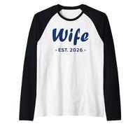 Newlywed Marriage Quote Minimalist Simple Wife Est 2026 Raglan Baseball Tee