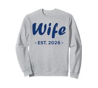 Newlywed Marriage Quote minimalist simple Wife Est 2026 Sweatshirt
