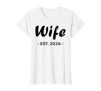 Newlywed Marriage Quote Minimalist Simple Wife Est 2026 T-Shirt