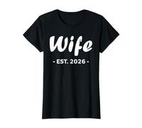 Newlywed Marriage Quote Minimalist Simple Wife Est 2026 T-Shirt