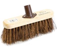 Newman & Cole 10''wooden Broom Head With Stiff Natural Bristles - Replacement Broom Head For Outdoor Sweeping With Fixing Bracket