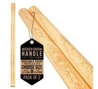 Newman & Cole Premium Smooth Wooden (28/29mm) Broom Handle 120Cm Replacement Pole (2 Pack)
