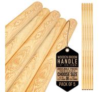 Newman & Cole Premium Smooth Wooden (28/29mm) Broom Handle 120Cm Replacement Pole (5 Pack)