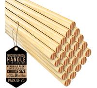 Newman & Cole Wooden Broom Handle 120Cm Universal Replacement Pole (23/24mm) For Broom Mop And Garden Support - Pack Of 25