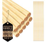 Newman & Cole Wooden Broom Handle 120Cm Universal Replacement Pole (23/24mm) For Broom Mop And Garden Support - Pack Of 10
