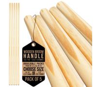 Newman & Cole Wooden Broom Handle 120Cm Universal Replacement Pole (23/24mm) For Broom Mop And Garden Support - Pack Of 5