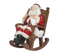 Newman House Studio Christmas Santa Sitting on Rocking Chair Figure 9.5*6*9.5 in Red Merry Christmas Xmas Gift Resin Holiday Statue for the Mantle Farmhouse Decor