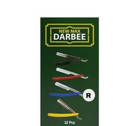 NEWMAX DARBEE Professional Straight Razor Turkish Barber Style Black, White, Red and Yellow (4 Colours) 4Pcs of Mix Colour & 12Pcs Full Box (Red, Pack of 12)