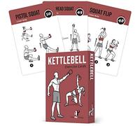 NewMe Fitness Kettlebell Exercise Cards Home Gym Workouts Hiit Strength Training Build Muscle Total Body Fitness Guide Routines Bodybuilding Personal Learn Kb Moves 3.5"X5" Cards Burn Fat
