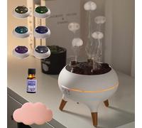 Newmelo Jellyfish Diffuser, Jellyfel Diffuser, The Jellyfuser, 7 Colors Led Dancing Jellyfish Lamp Diffusers, Dynamic Mist Flame, Slient Electric Essential Oil Hhumidifier (1pc)