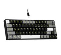 Newmen GM681 Mechanical Keyboard,68 Keys Compact USB 60% Custom LED Backlit Hot Swappable Small Mini Computer Gaming Mechanical Wired Keyboard for PC Gamer Win Mac,Black/White/Grey,Red Switch