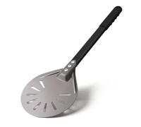Newmeto Pizza Turning Peel 6 Inch Round Aluminum Perforated Pizza Peel Turner with Metal Handle Pizza Paddle for Homemade Pizza Oven Accessories