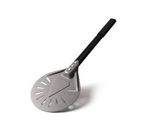 Newmeto Pizza Turning Peel, 9 Inch Round Aluminum Perforated Pizza Peel Turner with Metal Handle Pizza Paddle for Homemade Pizza Oven Accessories
