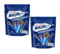 NewMilky Way Magic Stars Milk Chocolate Bites Bag 100g Suitable for vegetarians Perfect for Kids and Adults for Christmas Countdown 2025 (x2)