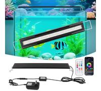 NEWNEN LED Fish Tank Light: DlY Full Spectrum Aquarium Light with Remote&APP Control, Extendable Brackets - Adjustable Timer Brightness Fish Tank Lights with RGB Color Changing for 30-45cm Fish Tank
