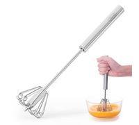 Newness Egg Whisk, Stainless Steel Semi Automatic Whisk Blender for Home -Versatile Tool for Egg Beater, Milk Frother, Hand Push Whisk - Kitchen Utensil for Blending, Whisking, Beating & Stirring