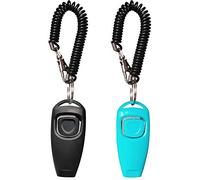 NewNewStar Pet Training Clicker Whistle with Wrist Strap - Dog Training Clickers (Black + Blue)