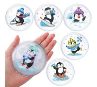 Newofview Pack of 6 hand warmers for children, pocket warmers, reusable finger warmers for on the go, penguin, pocket warmer, children and adults