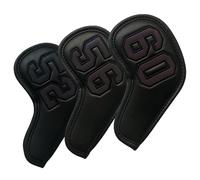 NEwoilkwo 3pcs Magnetic Golf Wedge Head Covers - 52 56 60, Black, Polyurethane, Numbered, Magnetic Closure