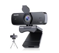 NEWORK 4K Webcam for PC with Auto-Focus, Dual Noise-Cancelling Microphones, USB Plug-and-Play, 77° FOV, Privacy Cover & Tripod, Compatible with Windows/Mac/Android/Linux