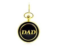 NEWOTE Retro Mechanical Wind DAD Pocket Watch Steampunk Skeleton Analog Self Wind Pocket Watch for Men Father Papa Grandpa Fathers Day (DAD)
