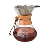 NEWOUGER Pour Over Coffee Maker with Double-layer Stainless Steel Filter,27 OZ Borosilicate Pour Over Coffee Dripper Glass Coffee Carafe For Home,Camping, Hiking