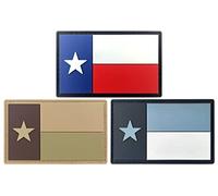 Newperlite 3 Pack Texas Flag Patch Tactical PVC Rubber Patches with Hook Fastener