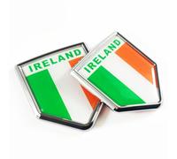 Newperlite Ireland Flag Decal Sticker Car Emblem Irish Flag Car Decoration Accessories Chrome Shield for Truck Vehicles Cars, 2 Pack
