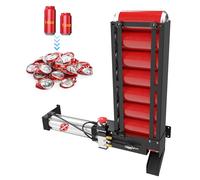 Newpo Pneumatic Can Crusher with Hopper,Air Powered Can Crusher Heavy Duty Automatic Can Crusher for Recycling 12oz 16oz,Wall Mounted Soda Beer Smasher （Black)