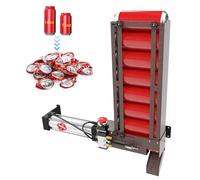 Newpo Pneumatic Can Crusher with Hopper,Air Powered Can Crusher Heavy Duty Automatic Can Crusher for Recycling 12oz 16oz,Wall Mounted Soda Beer Smasher (Bronze)