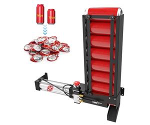 Newpo Pneumatic Can Crusher with Hopper,Air Powered Can Crusher Heavy Duty Automatic Can Crusher for Recycling 12oz 16oz,Wall Mounted Soda Beer Smasher （Black)