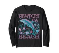 NEWPORT BEACH CA DOLPHIN COLORFUL BEACH SOUVENIR Long Sleeve T-Shirt