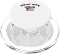 Newport Beach California USA Flag Vintage Bear Orange County PopSockets PopGrip for MagSafe