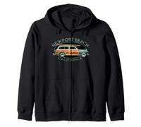 Newport Beach California Vintage Surfing Zip Hoodie