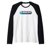 Newport Beach Logo Emblem - Newport Beach California Raglan Baseball Tee