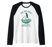Newport Penguin Shirt On The Ohio River Iceberg Bird Raglan Baseball Tee