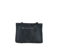 'Newport' Real Leather Multi-Pocket Shoulder Bag Ashwood Leather Black One Size
