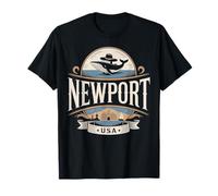 Newport Rhode Heritage Island Whale Hat Keepsake T-Shirt
