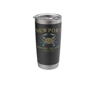 Newport Rhode Island Blue Crab Since 1639 Retro Arched Tan Stainless Steel Insulated Tumbler