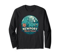 Newport Rhode Island Harbor Seal Mom and Pup Design Long Sleeve T-Shirt