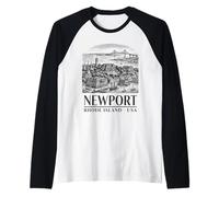 Newport Rhode Island: Historic Mansions, Maritime Charm, Raglan Baseball Tee